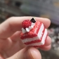 1pc Red Velvet Raspberry Cream Cake Artisan Clay Food Keycaps ESC MX for Mechanical Gaming Keyboard